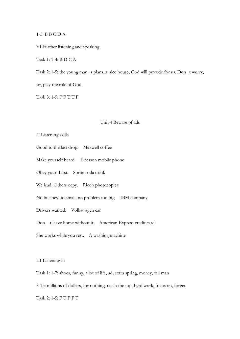 新视野大学英语视听说教程2_听力答案_第3页