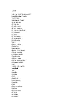 新视野大学英语视听说教程3答案