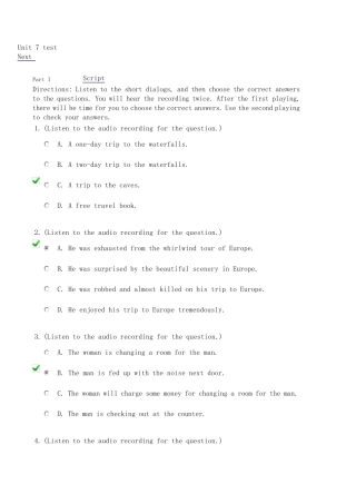 新视野大学英语视听说教程4(第二版)Unit7_test答案