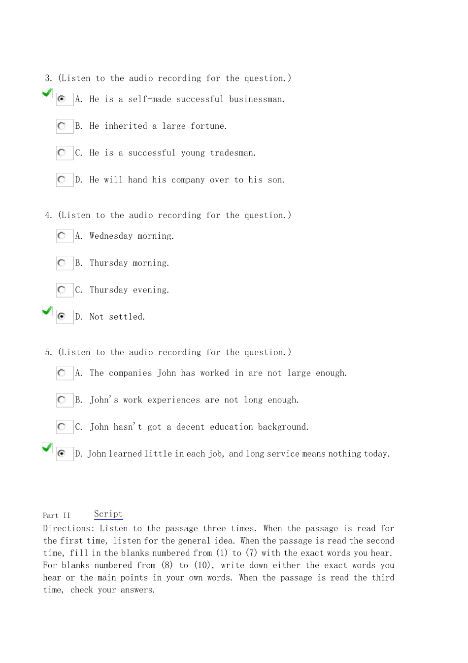 新视野大学英语视听说教程4(第二版)Unit_4test答案_第2页