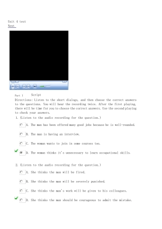 新视野大学英语视听说教程4(第二版)Unit_4test答案