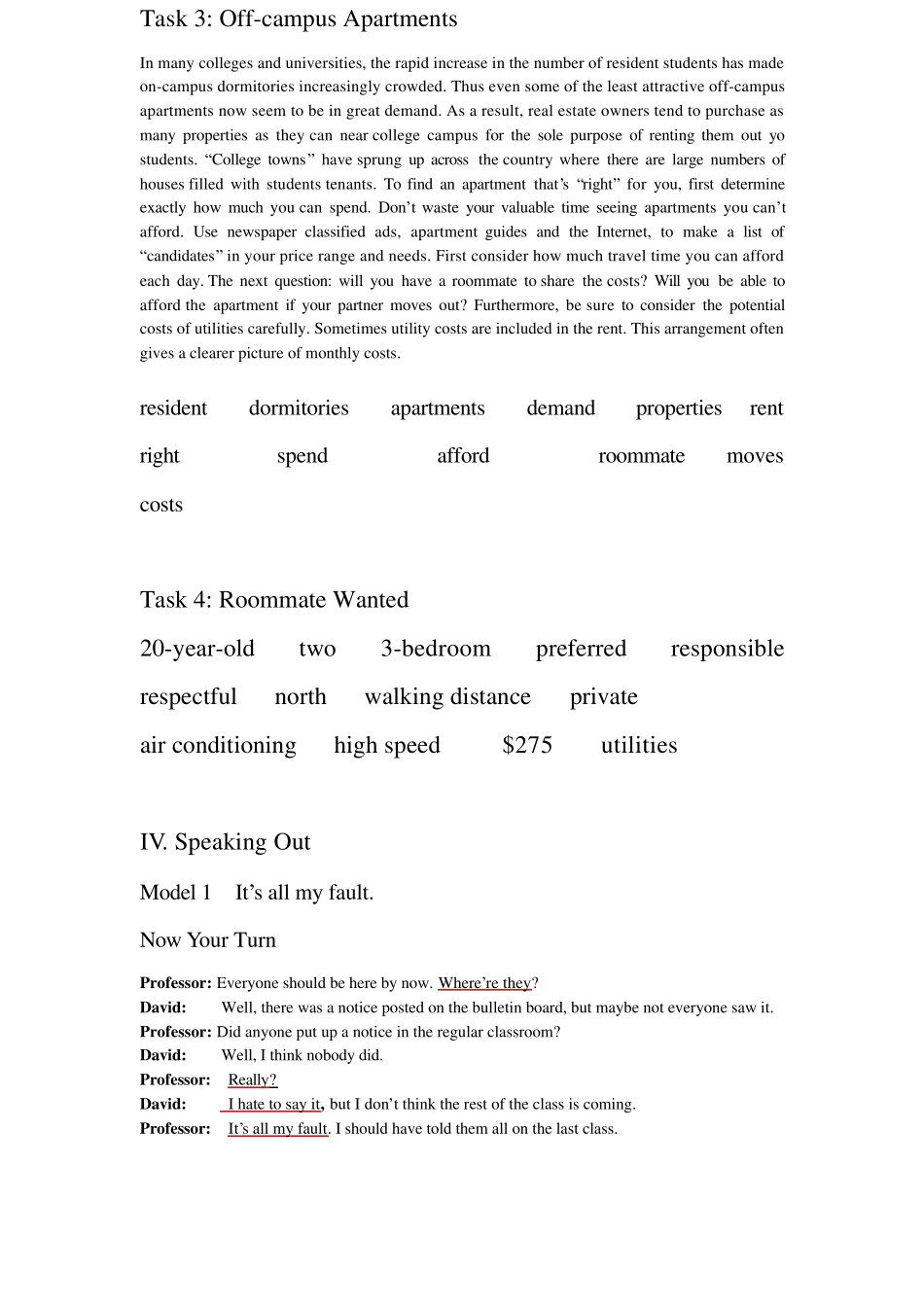 新视野大学英语视听说教程第一册最新版Unit8答案(含听力原文)_第3页