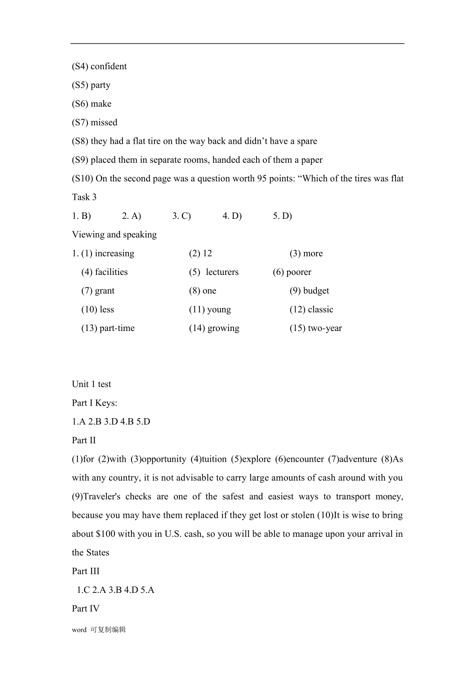新视野大学英语视听说教程第二版3(参考答案)_第3页