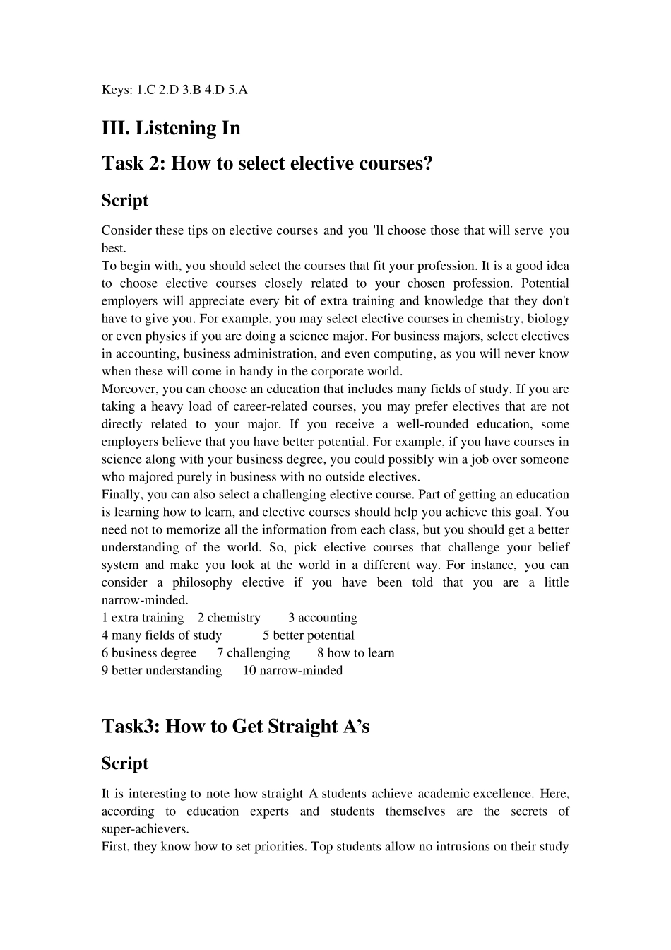 新视野大学英语视听说第二版第三册原文+答案_第2页
