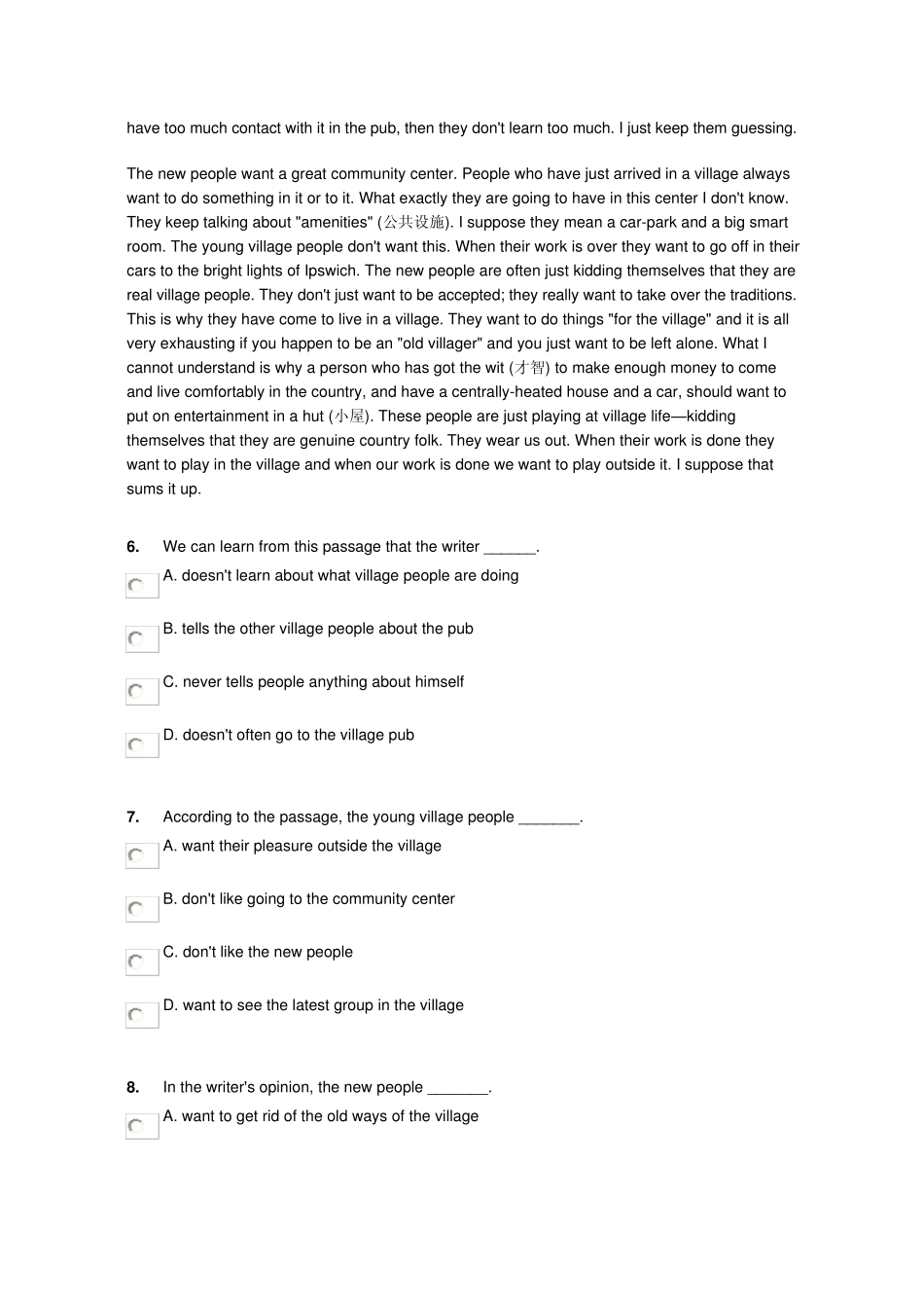 新视野第三册6单元测试_第3页