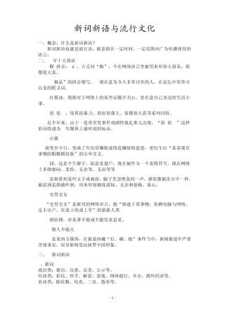 新词新语与流行文化