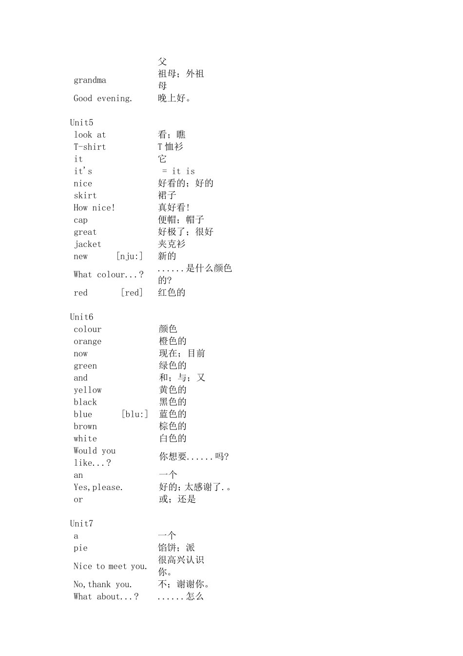 新译林版三年级到六年级英语词汇表_第2页