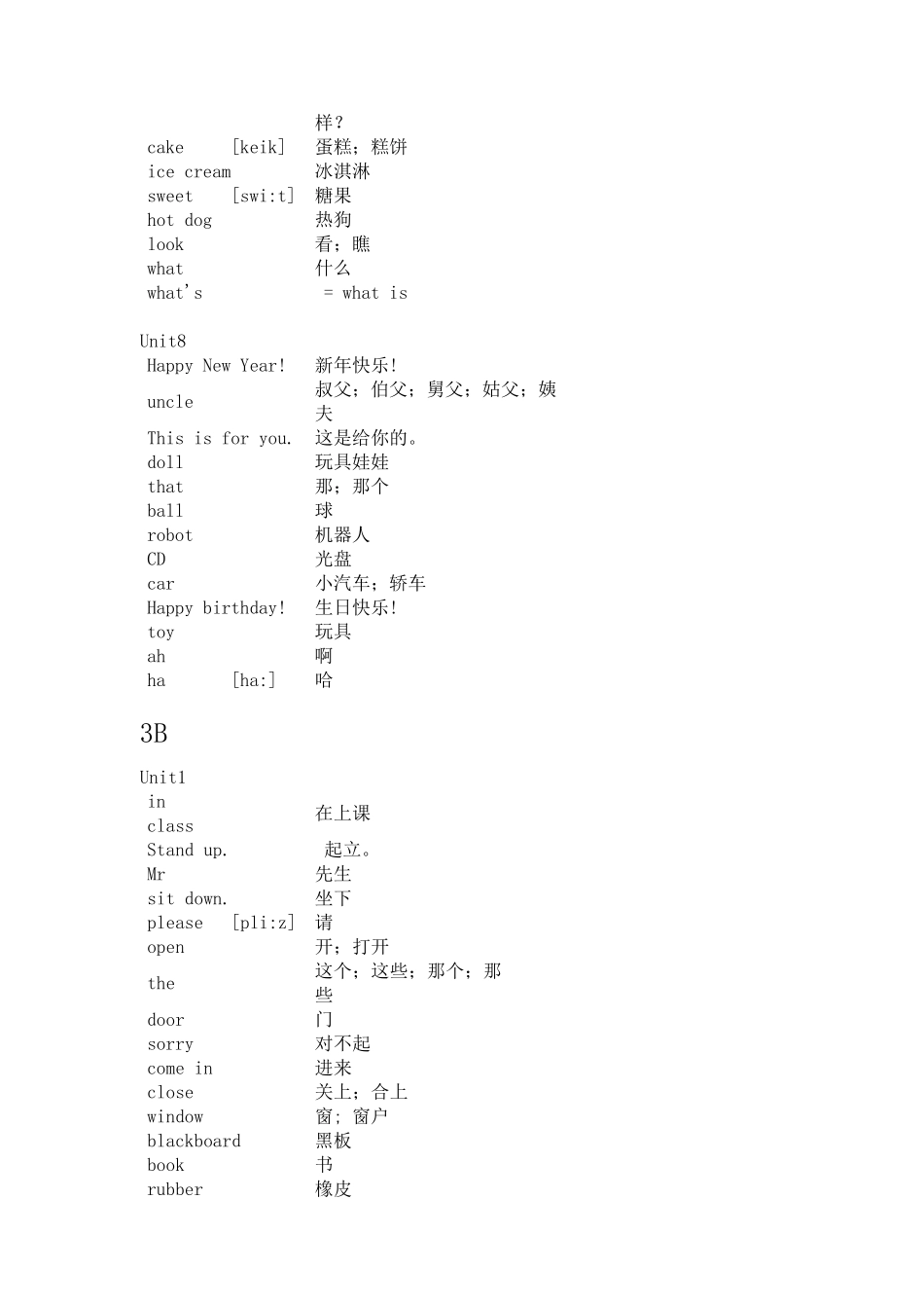 新译林版三年级到六年级英语词汇表_第3页
