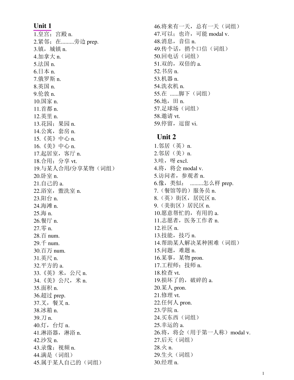 新译林版牛津英语7B单词表_第1页