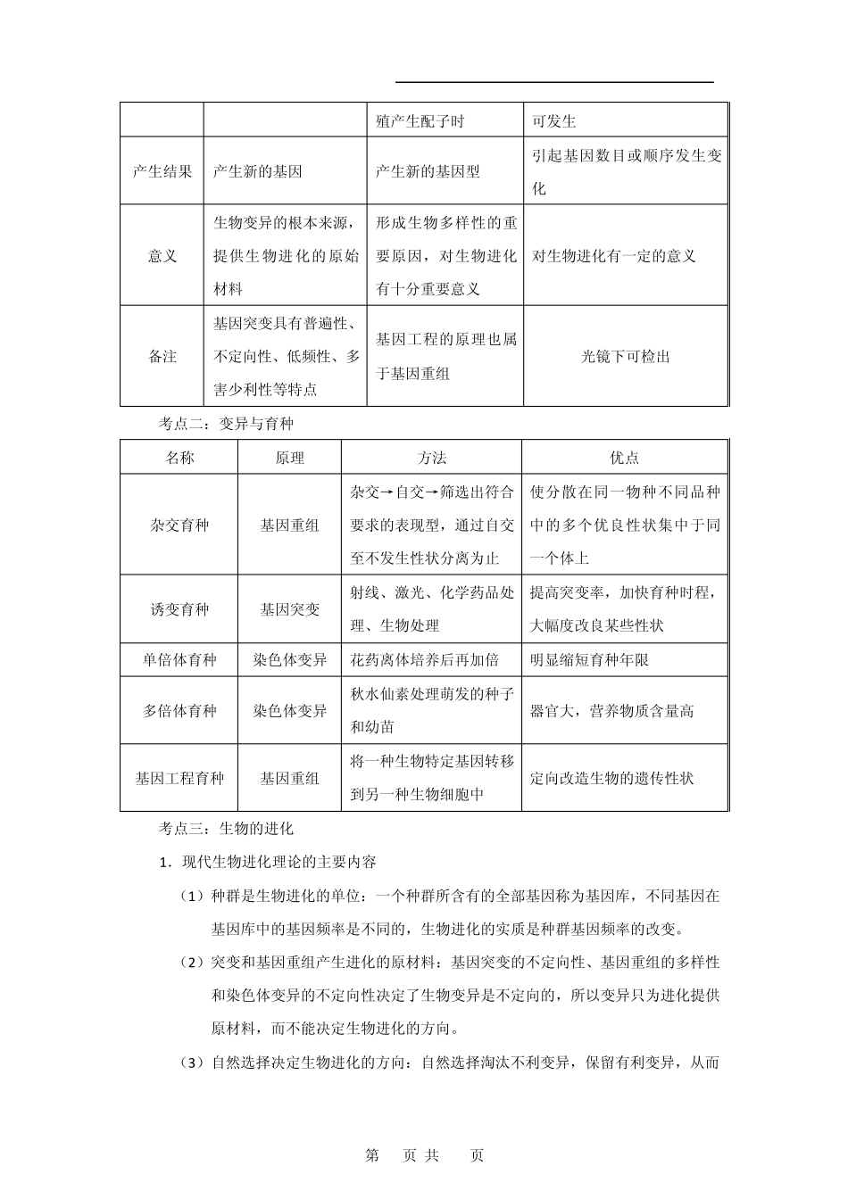 新课标2010高考生物二轮复习：专题六《变异与进化》03_第2页