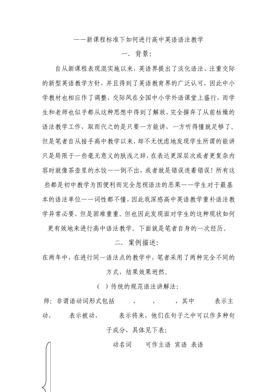 新课程标准下如何进行高中英语语法教学_第1页