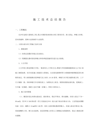 施工技术总结报告