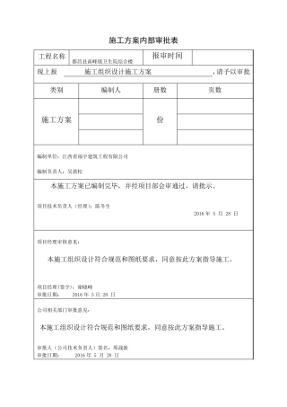 施工方案内部审批表