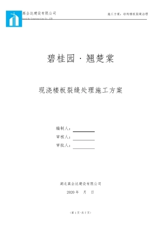 施工方案：结构楼板渗漏处理方案