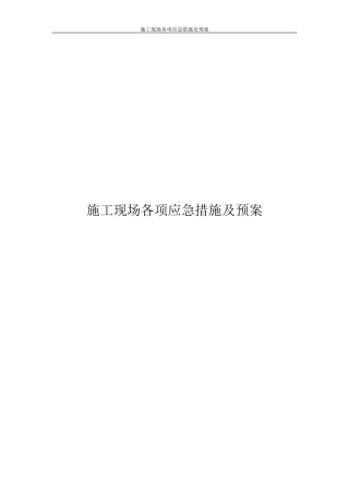 施工现场各项应急措施及预案