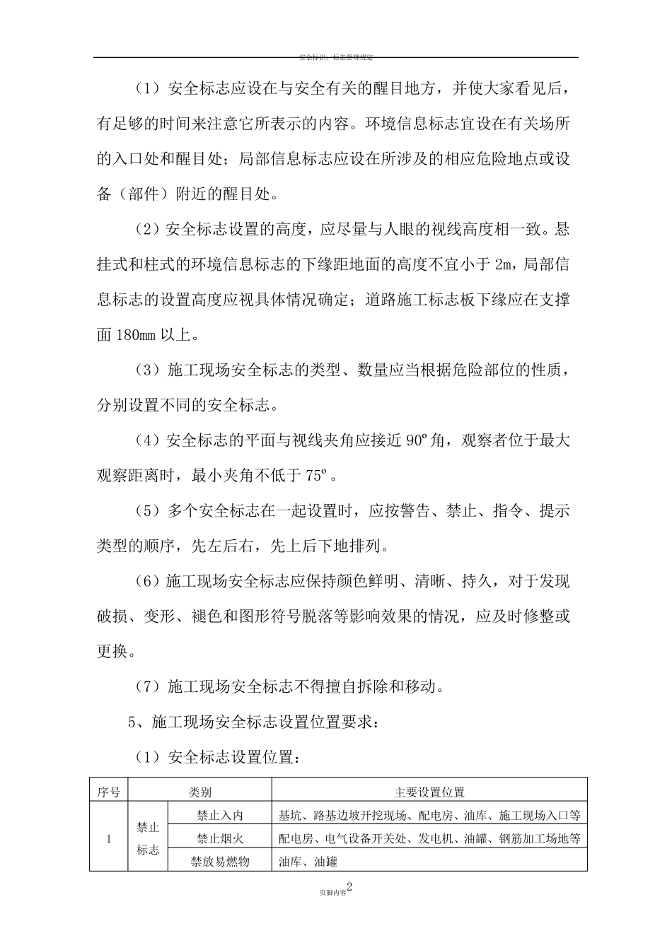 施工现场安全标志和安全防护设施设置方案_第2页
