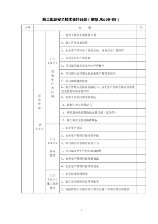 施工现场安全资料目录