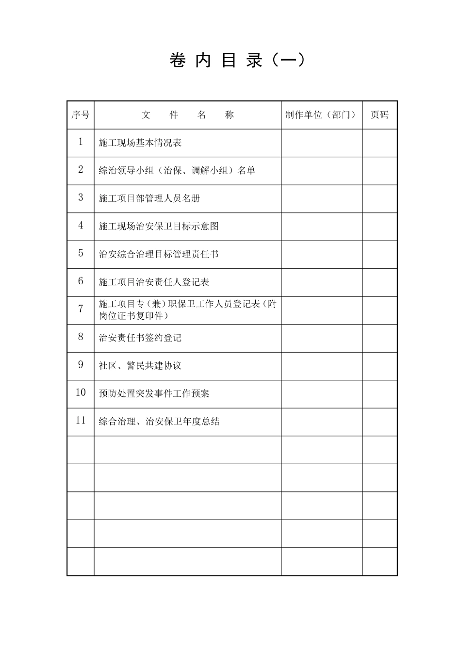 施工现场综合治理、治安保卫工作台账_第2页