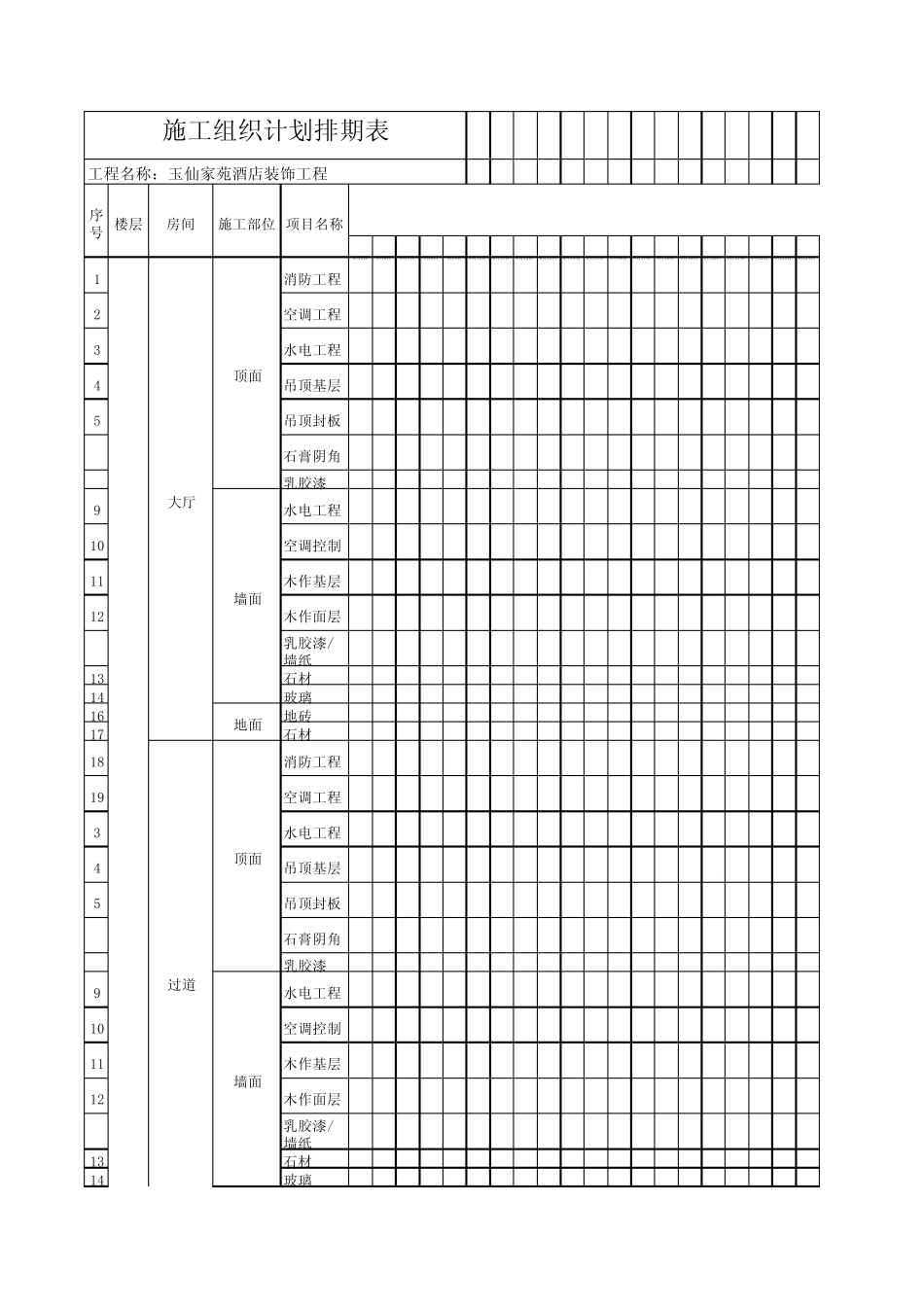 施工组织计划排期表_第1页