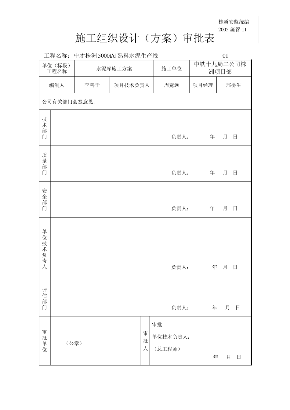施工组织设计(方案)审批表302011_第1页