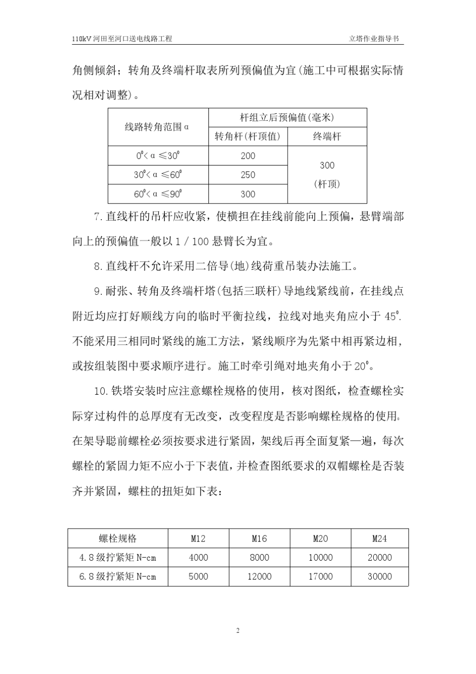 施工组织设计范本110kV河田至河口送电线路工程立塔作业指导书_第3页