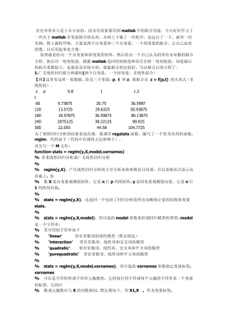 浅谈matlab多变量拟合