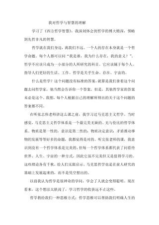 浅谈哲学和智慧