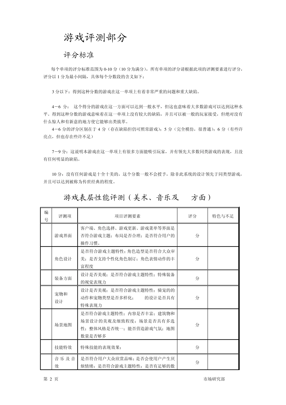游戏产品评测手册模板_第2页