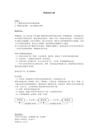 游戏啤酒游戏方案