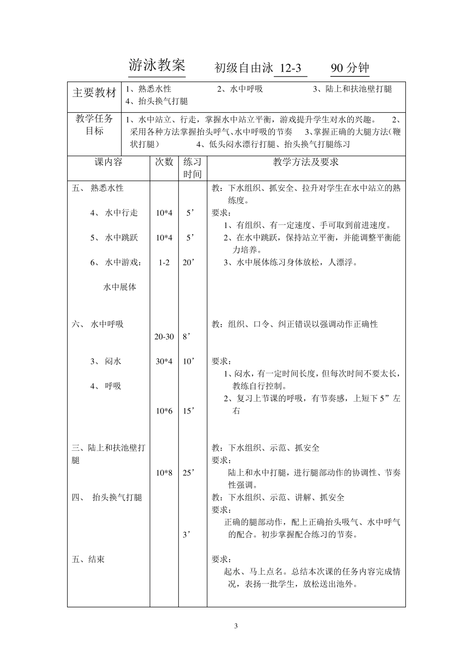 游泳教案(初级班)_第3页