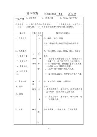 游泳教案(初级班)