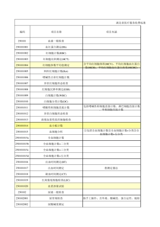 湖北省医疗服务收费标准医技