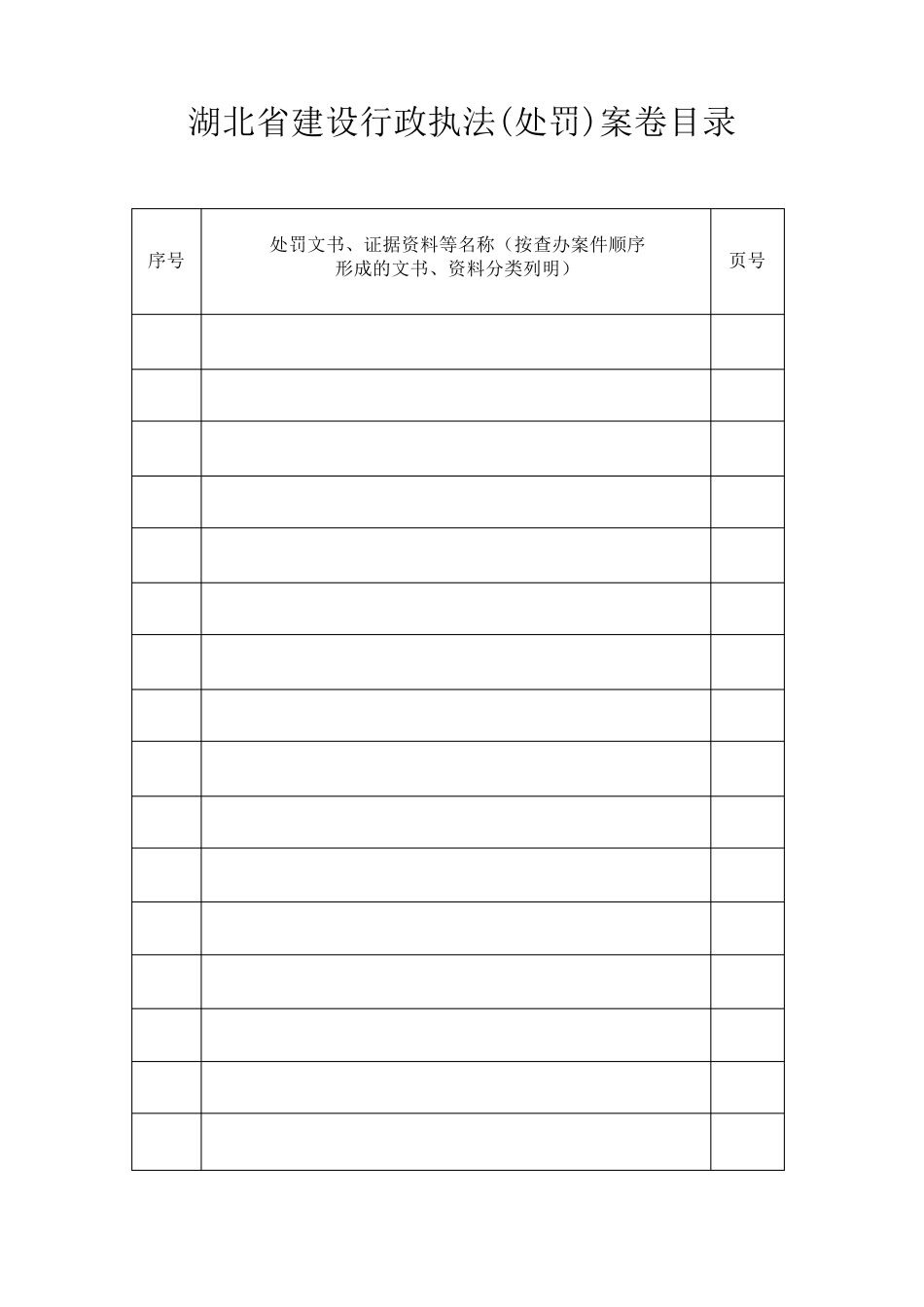 湖北省建设行政执法(处罚)文书格式目录_第3页