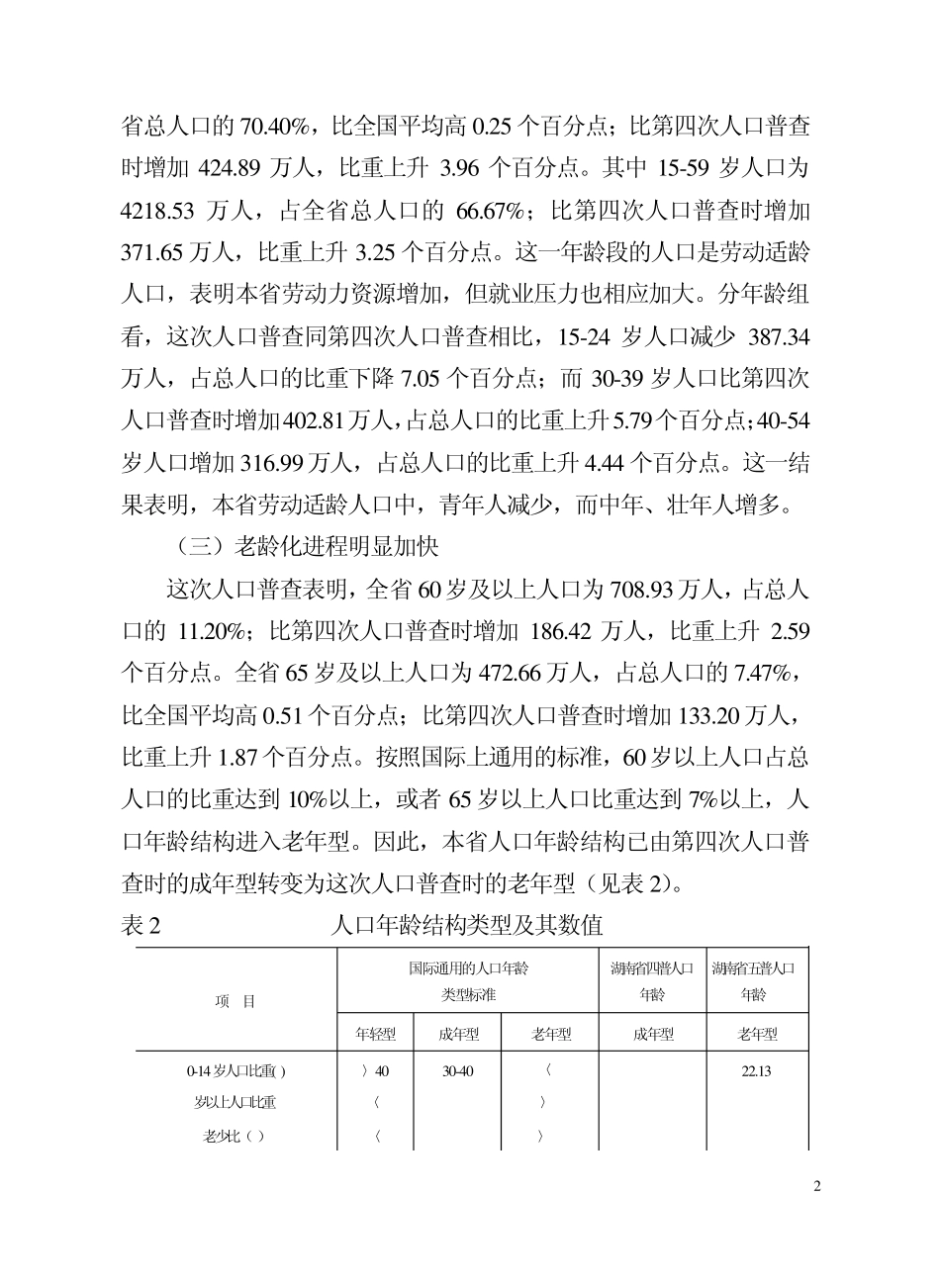 湖南人口年龄结构变化的影响分析_第2页