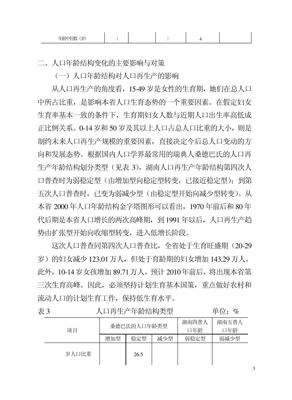 湖南人口年龄结构变化的影响分析_第3页
