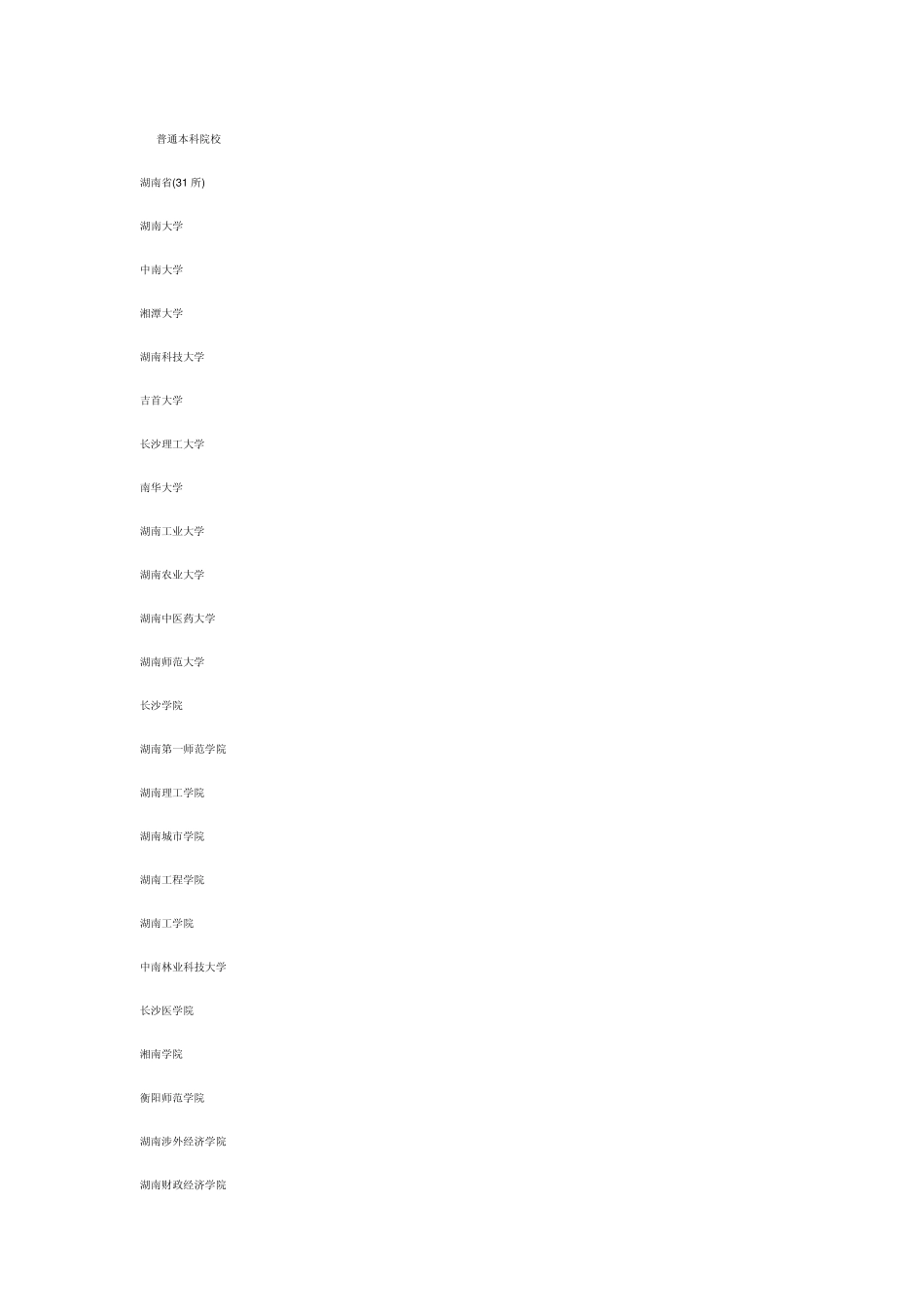 湖南的所有高校(包括一二本、三本分类)_第1页