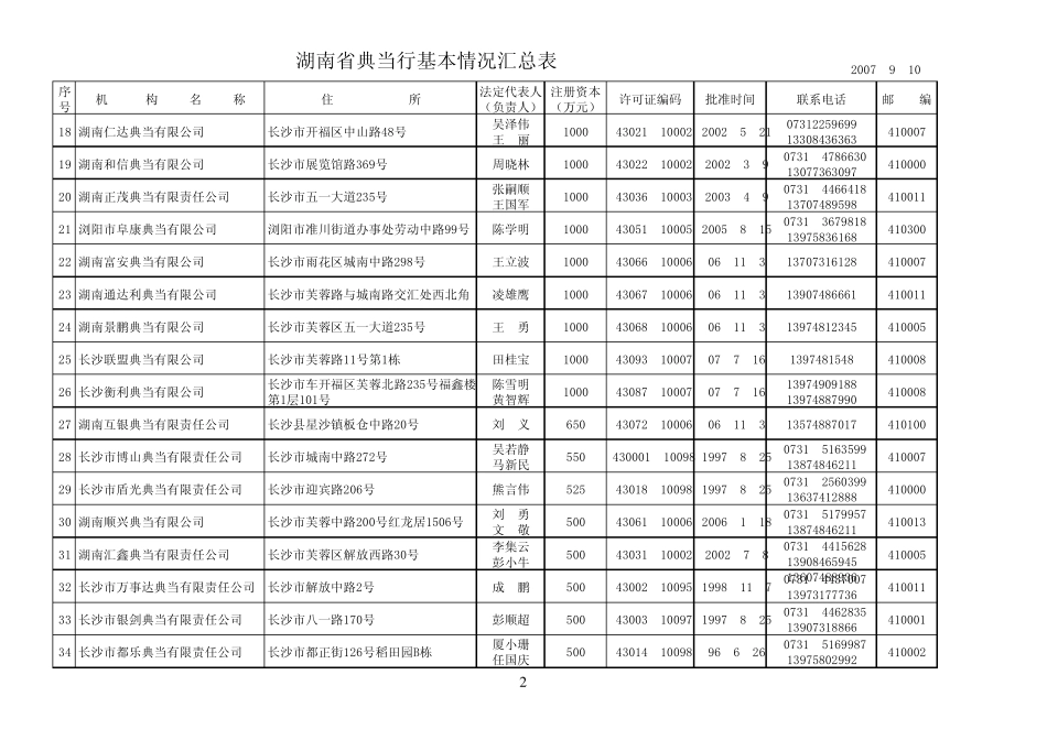 湖南省典当行基本情况汇总表_第2页