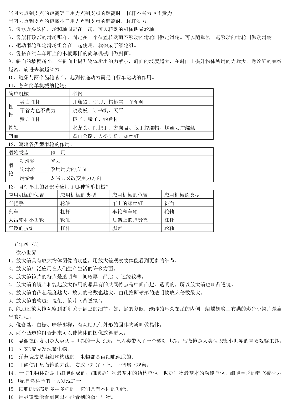 湖南科学技术出版社版科学复习_第3页