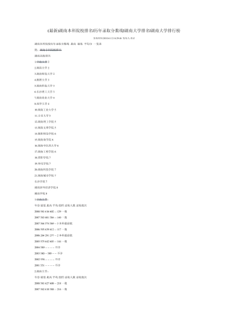 湖南高校排名