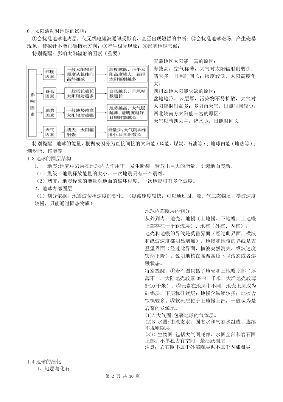 湘教版(2019)高中地理必修一知识点总结_第2页