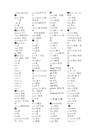 湘教版英语单词表
