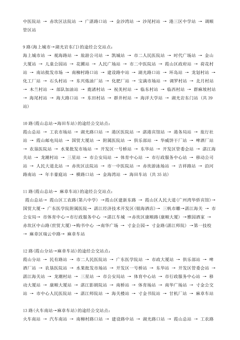 湛江市区内公交车路线总汇_第2页