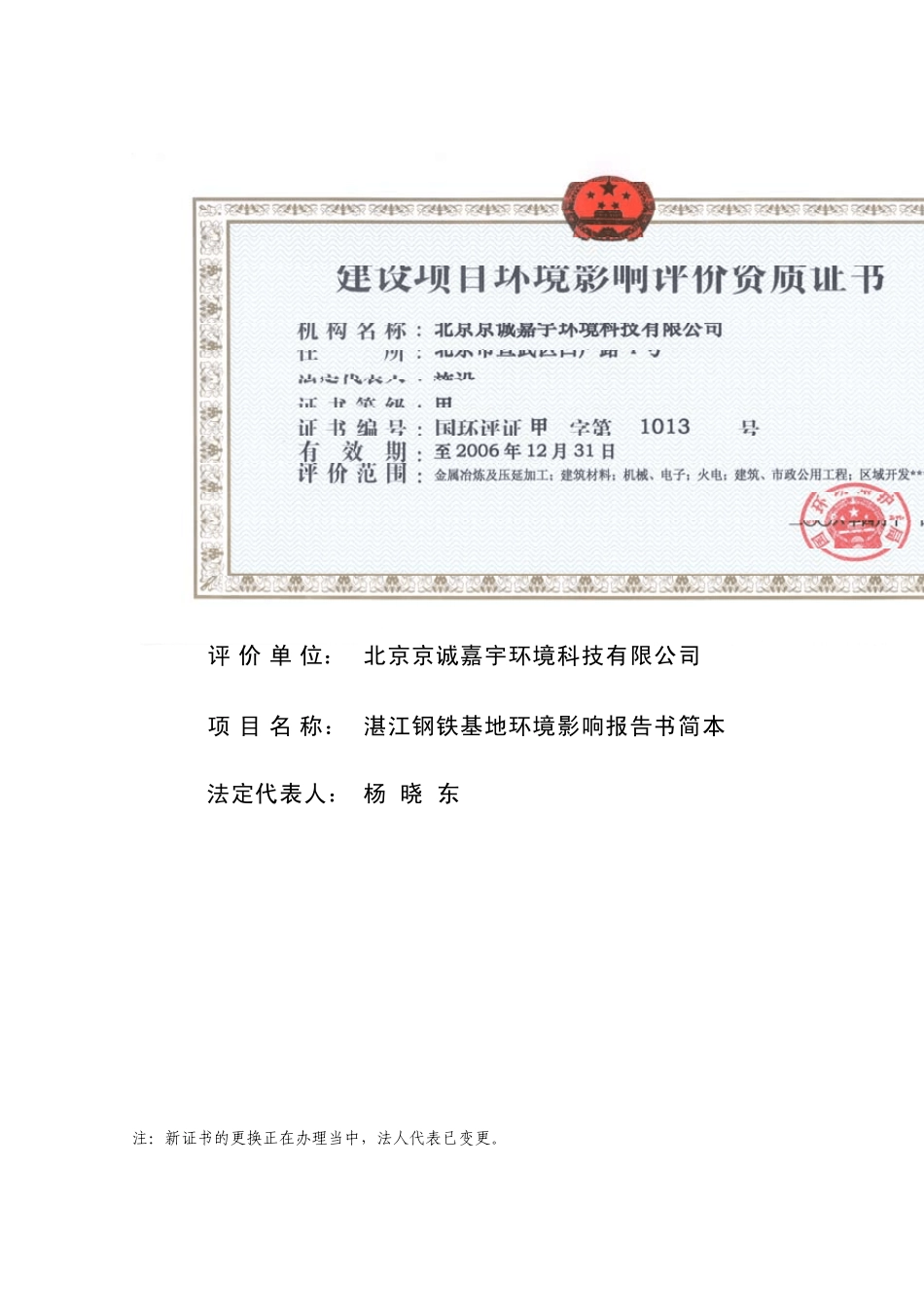湛江钢铁基地环境影响评价报告书_第2页