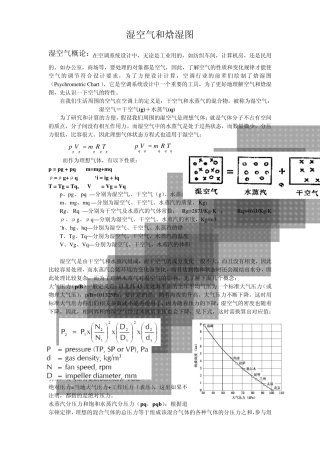 湿空气和焓湿图的介绍