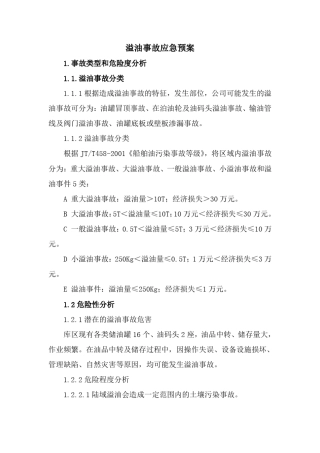 溢油事故应急预案