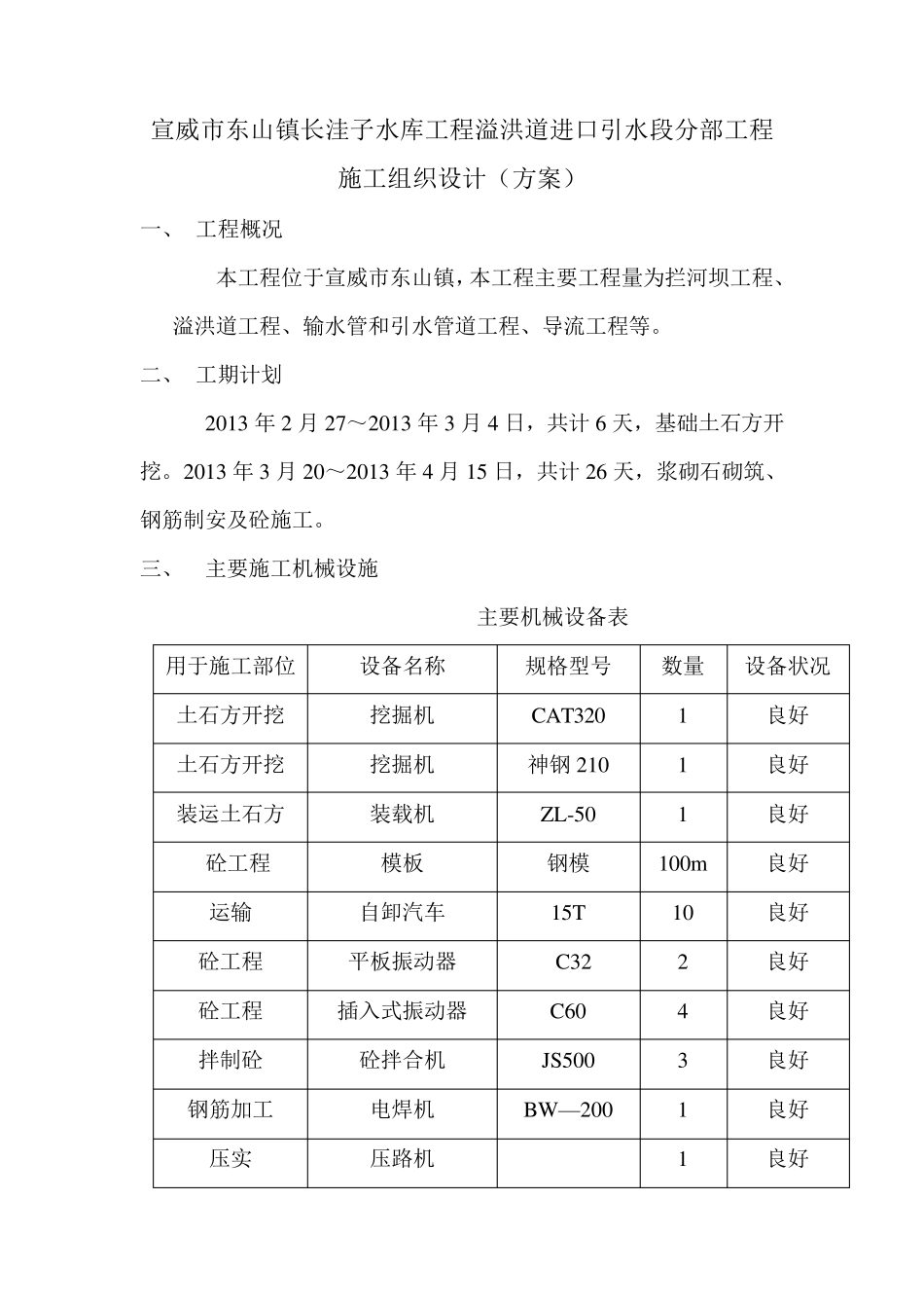 溢洪道施工组织设计(方案)_第1页
