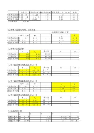 溢洪道泄槽计算