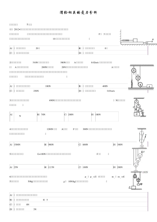 滑轮相关的受力分析