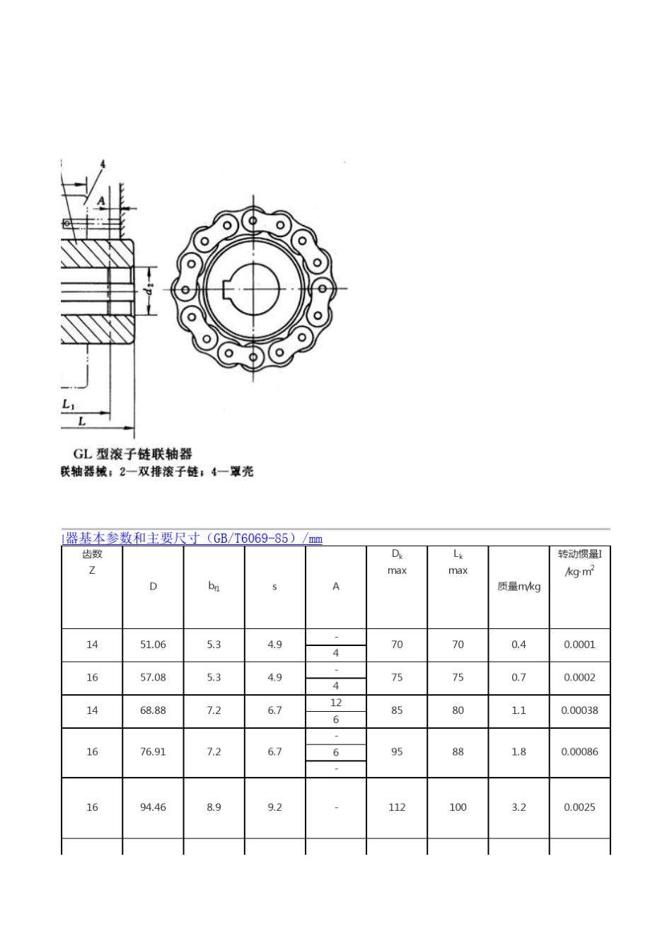 滚子链联轴器基本参数和主要尺寸_第3页