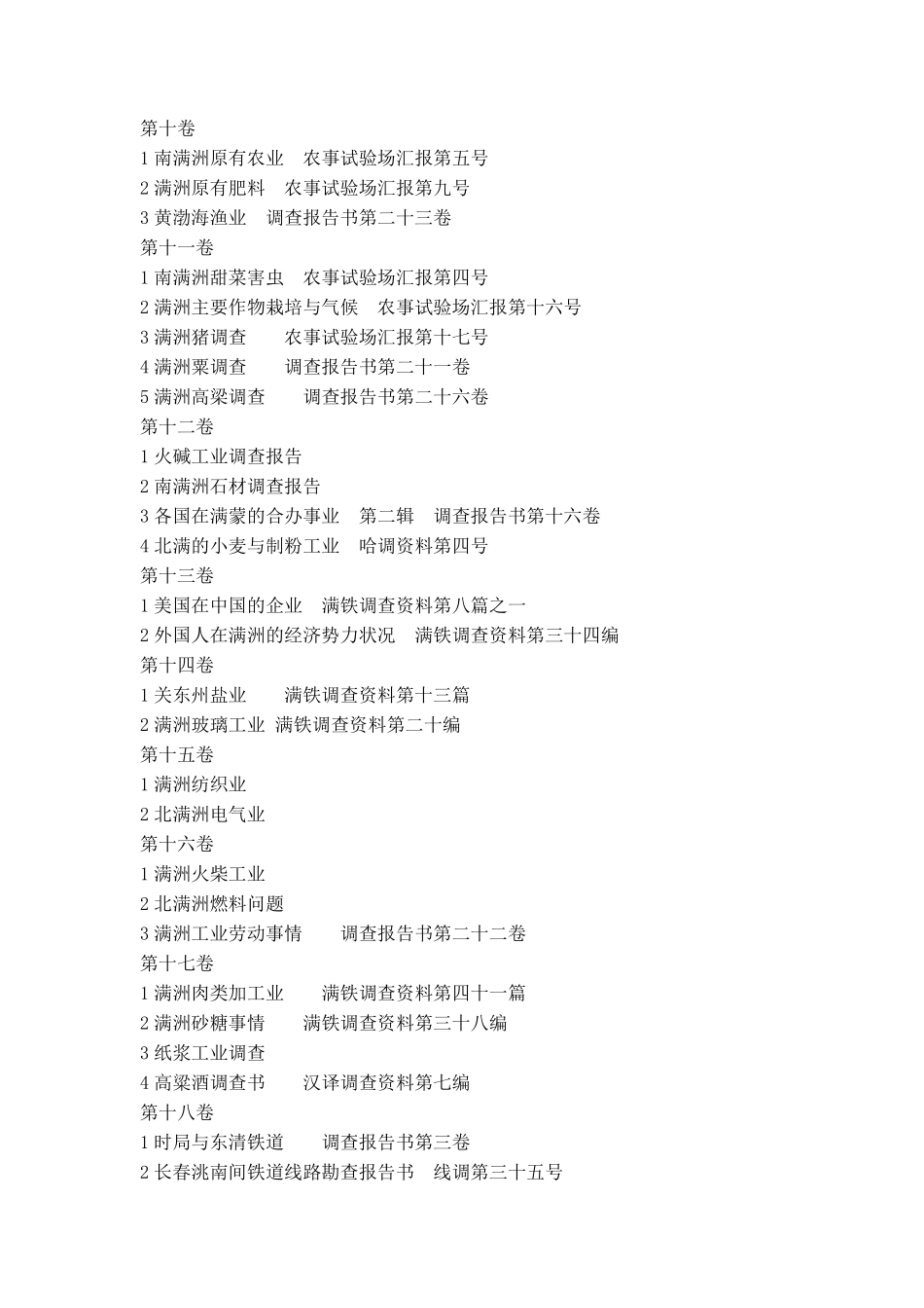 满铁调查报告目录_第2页